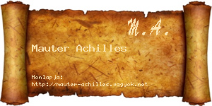 Mauter Achilles névjegykártya
